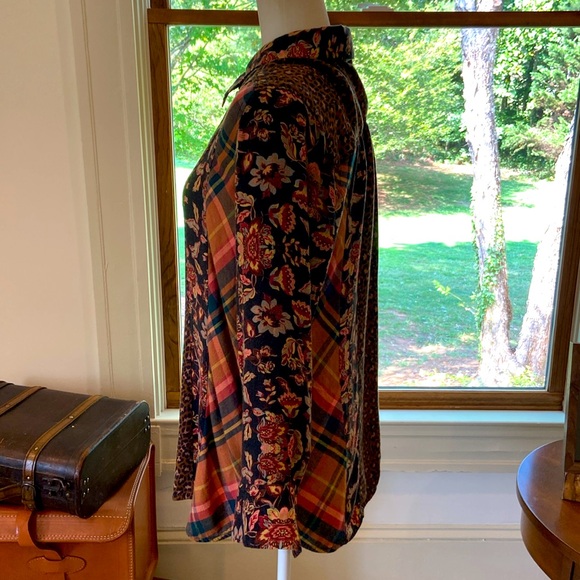 Soft Surroundings Icon Print Mix Tunic Shirt Black Thrush Sz M - Picture 3 of 9